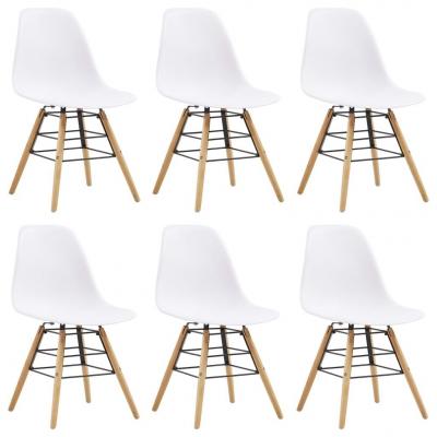 Emaga vidaxl krzesła stołowe, 6 szt., białe, plastik