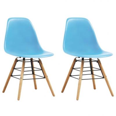 Emaga vidaxl krzesła stołowe, 2 szt., niebieskie, plastik