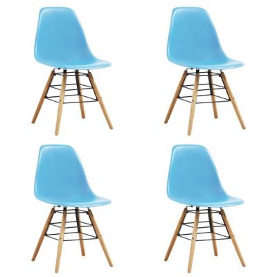 Emaga vidaxl krzesła stołowe, 4 szt., niebieskie, plastik