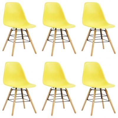 Emaga vidaxl krzesła stołowe, 6 szt., żółte, plastik