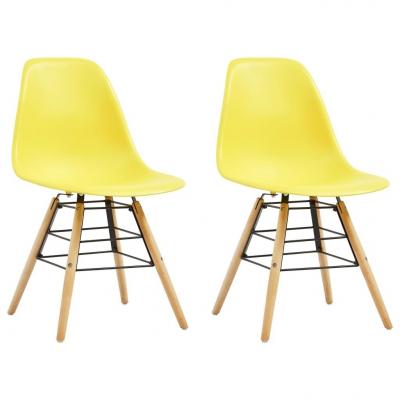 Emaga vidaxl krzesła stołowe, 2 szt., żółte, plastik