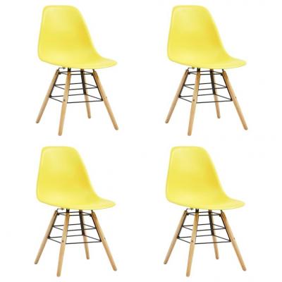 Emaga vidaxl krzesła stołowe, 4 szt., żółte, plastik