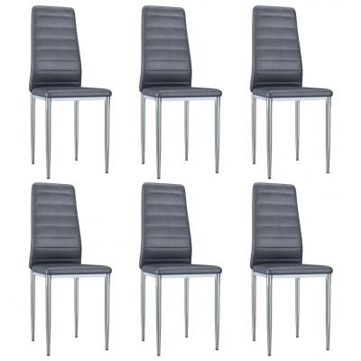 Emaga vidaxl krzesła stołowe, 6 szt., szare, sztuczna skóra zamszowa