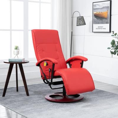 Emaga vidaxl fotel masujący, czerwony, sztuczna skóra