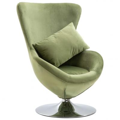 Emaga vidaxl fotel obrotowy z poduszką, jasnozielony, aksamitny