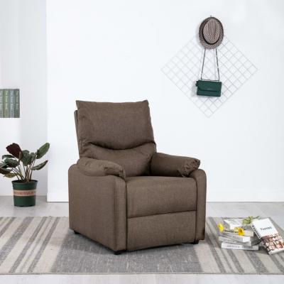 Emaga vidaxl rozkładany fotel telewizyjny, brązowy, tapicerowany tkaniną