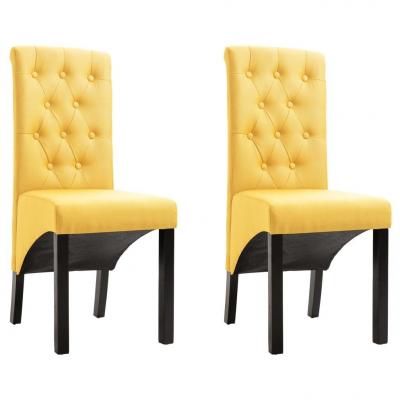 Emaga vidaxl krzesła stołowe, 2 szt., żółte, tapicerowane tkaniną