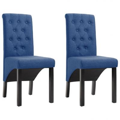 Emaga vidaxl krzesła stołowe, 2 szt., niebieskie, tapicerowane tkaniną