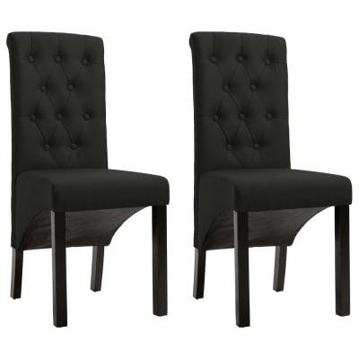 Emaga vidaxl krzesła stołowe, 2 szt., czarne, tapicerowane tkaniną