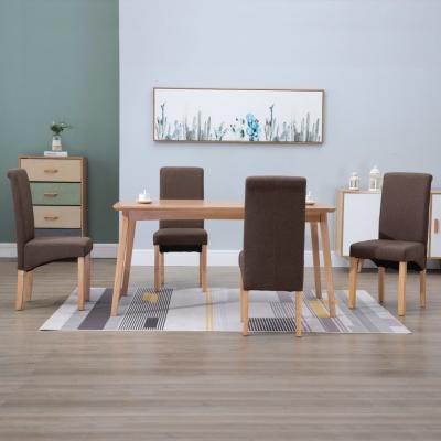 Emaga vidaxl krzesła do jadalni, 4 szt., brązowe, tapicerowane tkaniną