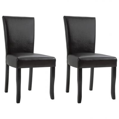 Emaga vidaxl krzesła stołowe, 2 szt., ciemny brąz, sztuczna skóra