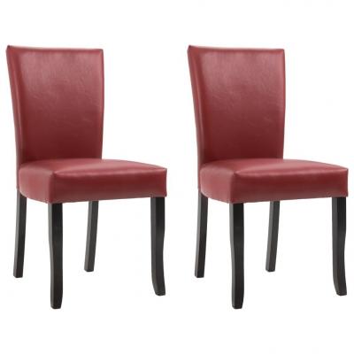 Emaga vidaxl krzesła do jadalni, 2 szt., czerwone wino, sztuczna skóra