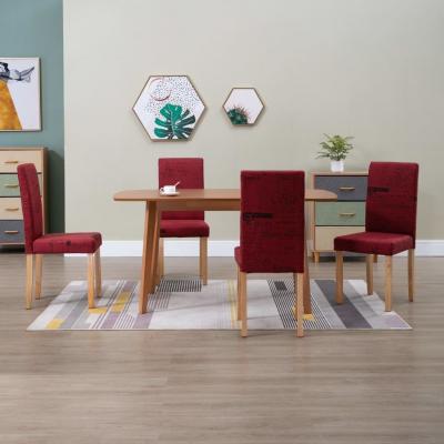 Emaga vidaxl krzesła stołowe, 4 szt., czerwone wino, tkanina