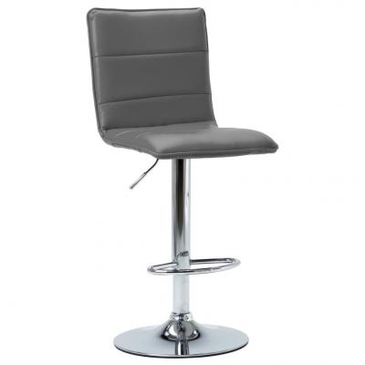 Emaga vidaxl krzesło barowe, szare, sztuczna skóra