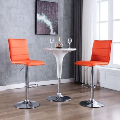 Emaga vidaxl krzesła barowe, 2 szt., pomarańczowe, sztuczna skóra