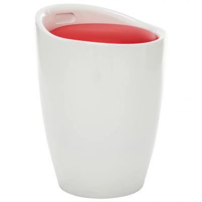 Emaga vidaxl stołek ze schowkiem, biało-czerwony, sztuczna skóra