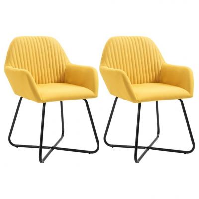 Emaga vidaxl krzesła do jadalni, 2 szt., żółte, tapicerowane tkaniną