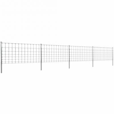 Emaga vidaxl ogrodzenie z siatki ze słupkami, ocynkowane żelazo, 50 m
