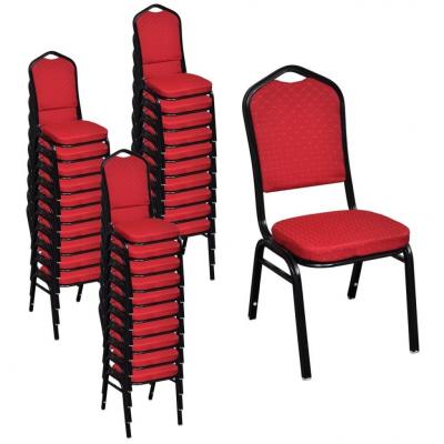 Emaga vidaxl krzesła stołowe, 30 szt., czerwone, tkanina