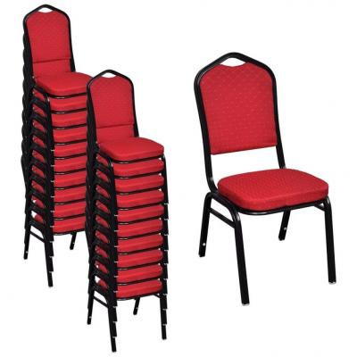 Emaga vidaxl krzesła stołowe, 20 szt., czerwone, tkanina