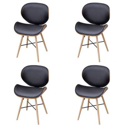 Emaga vidaxl krzesła stołowe, 4 szt., gięte drewno i sztuczna skóra