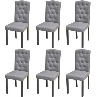 Emaga vidaxl krzesła stołowe, 6 szt., jasnoszare, tkanina