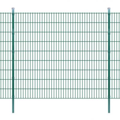 Emaga vidaxl 2d panele i słupki ogrodzeniowe 2008x1830 mm 20 m zielone