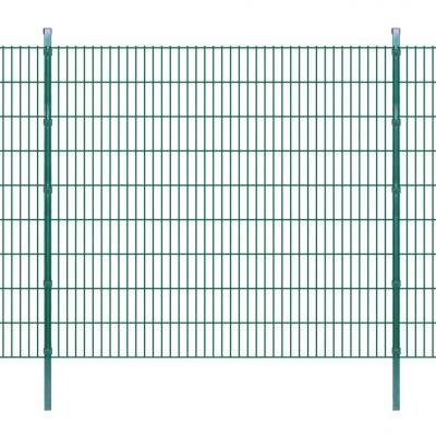 Emaga vidaxl 2d panele i słupki ogrodzeniowe 2008x1830 mm 16 m zielone