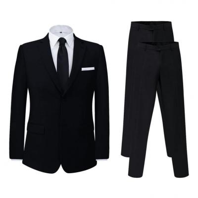 Emaga vidaxl dwuczęściowy garnitur z dodatkowymi spodniami czarny rozm. 56