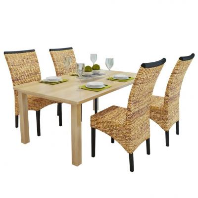 Emaga vidaxl krzesła stołowe, 4 szt., abaka i lite drewno mango