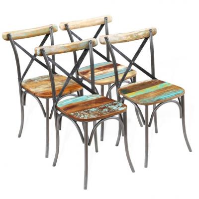Emaga vidaxl krzesła stołowe, 4 szt., lite drewno z odzysku