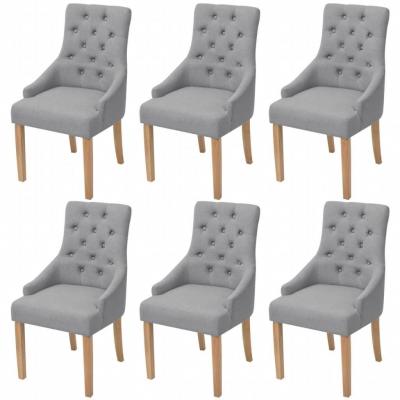Emaga vidaxl krzesła stołowe, 6 szt., jasnoszare, tkanina