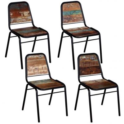 Emaga vidaxl krzesła stołowe, 4 szt., lite drewno z odzysku