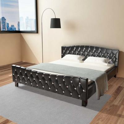 Emaga vidaxl łóżko z materacem, czarne, sztuczna skóra, 180 x 200 cm