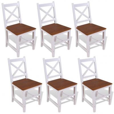 Emaga vidaxl krzesła do jadalni, 6 szt, lite drewno tekowe i mahoniowe