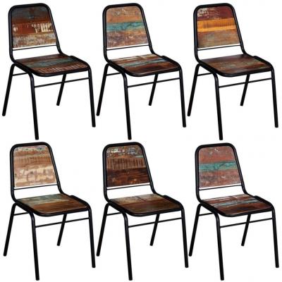 Emaga vidaxl krzesła stołowe, 6 szt., lite drewno z odzysku