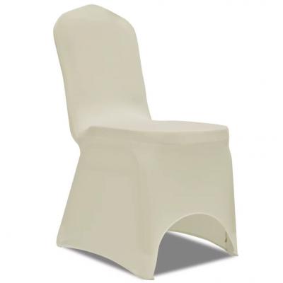 Emaga vidaxl elastyczne pokrowce na krzesła, 100 szt, kremowe, 130340x2