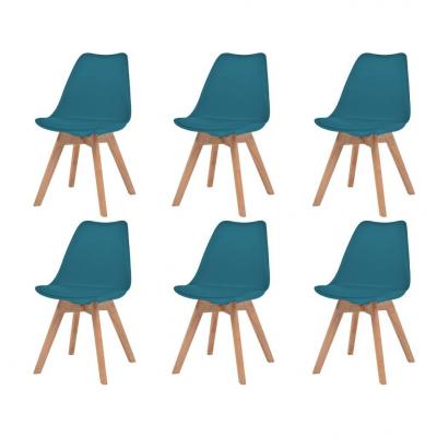 Emaga vidaxl krzesła stołowe, 6 szt., turkusowe, sztuczna skóra