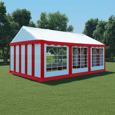 Emaga vidaxl namiot ogrodowy z pvc, 4x6 m, czerwono-biały