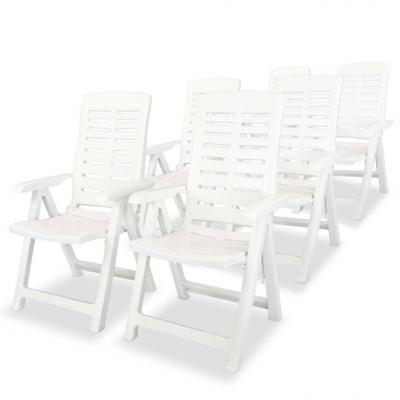 Emaga vidaxl rozkładane krzesła ogrodowe, 6 szt., plastikowe, białe