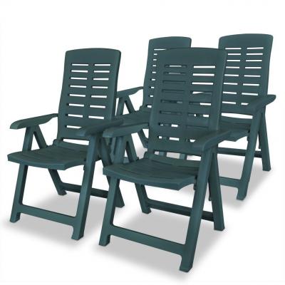 Emaga vidaxl rozkładane krzesła ogrodowe, 4 szt., plastikowe, zielone