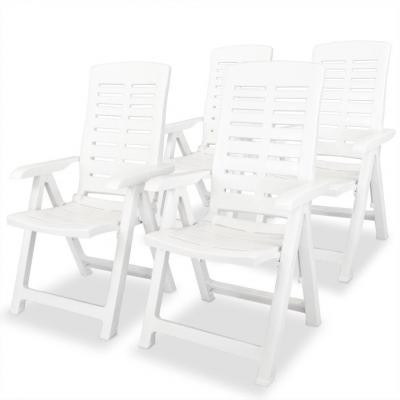 Emaga vidaxl krzesła ogrodowe rozkładane, 4 szt., plastikowe, białe