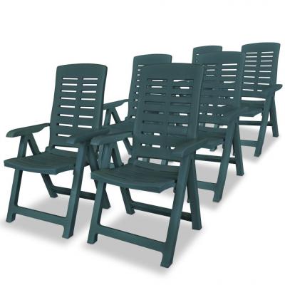 Emaga vidaxl rozkładane krzesła ogrodowe, 6 szt., plastikowe, zielone