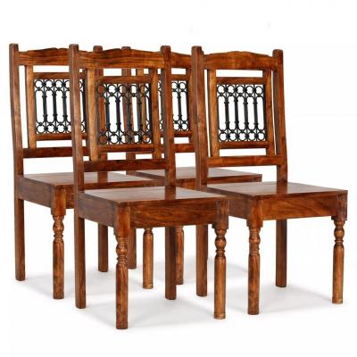 Emaga vidaxl krzesła z litego drewna stylizowanego na sheesham, 4 szt.
