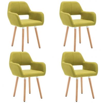 Emaga vidaxl krzesła stołowe, 4 szt., zielone, tkanina