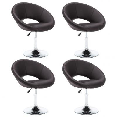 Emaga vidaxl obrotowe krzesła stołowe, 4 szt., brązowe, sztuczna skóra