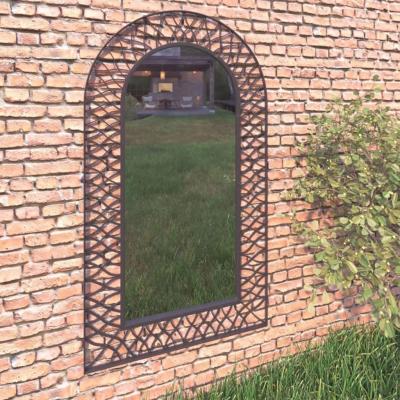Emaga vidaxl lustro ścienne do ogrodu, łukowe, 60 x 110 cm, czarne