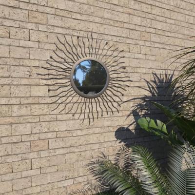 Emaga vidaxl ogrodowe lustro ścienne w kształcie słońca, 60 cm, czarne
