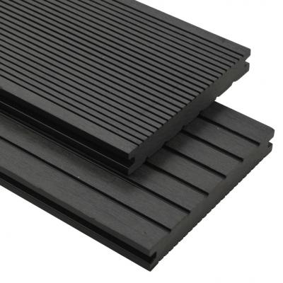 Emaga vidaxl deski tarasowe z litego wpc z akcesoriami, 10 m², 2,2 m, czarne