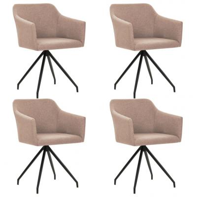 Emaga vidaxl obrotowe krzesła stołowe, 4 szt., taupe, tkanina